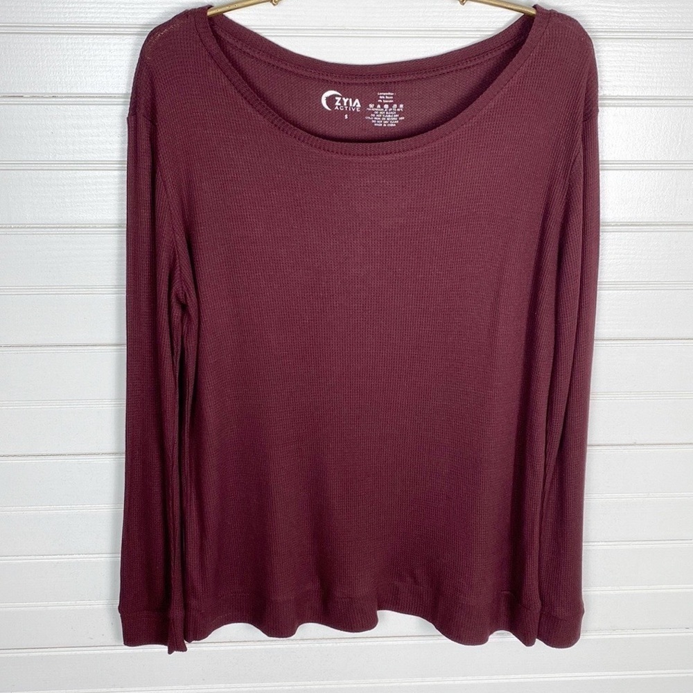 Zyia Active Waffle Knit Thermal Top Size Small